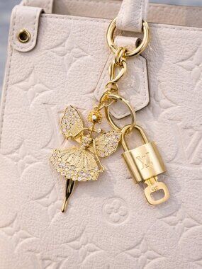 Louis Vuitton Gold Padlock 🔒 Key Set Authentic LV w/ Unbranded Fairy Keychain